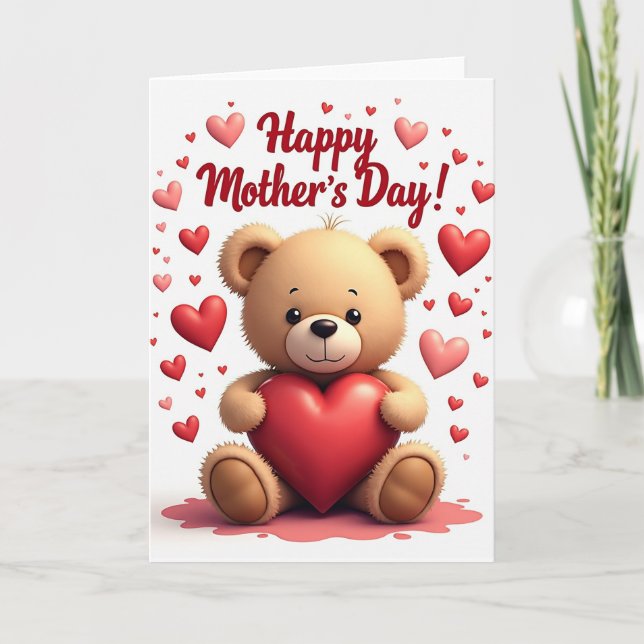 Sweet Animated Bear Card (Front)