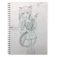 Sweet Anime Cat Girl Notebook