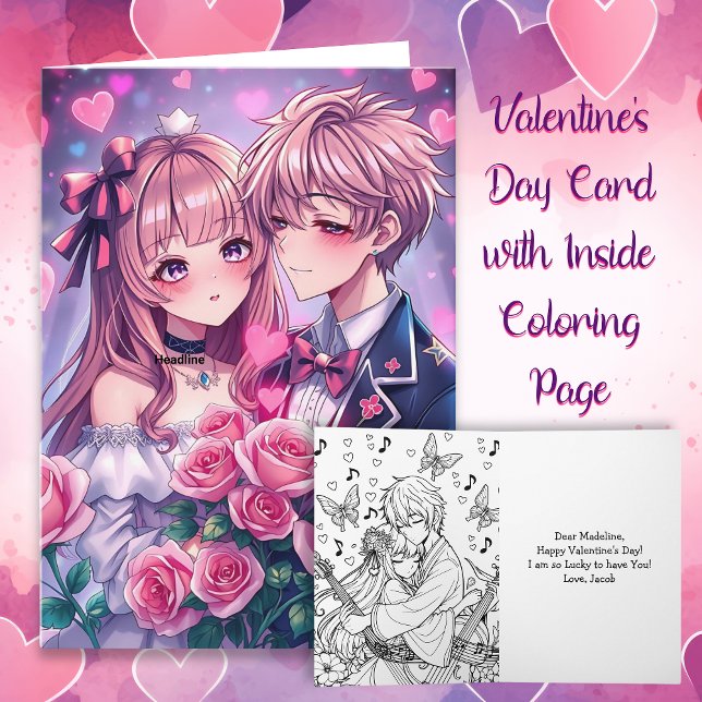 Sweet Anime Personalized Photo Valentine's Day Card (Creator Uploaded)