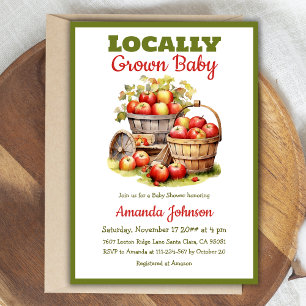 Sweet Apple Harvest Locally Grown Baby Shower Invitation