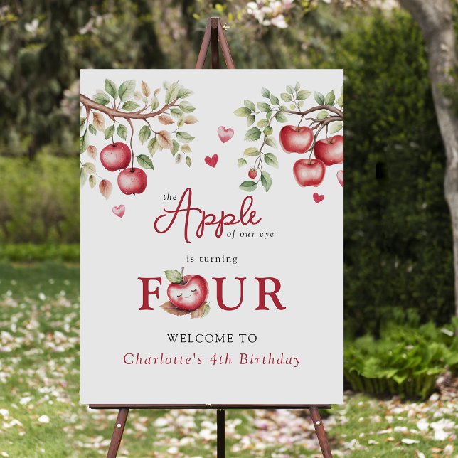 Sweet Apple Of Our Eye | 4th Birthday Foam Board (Creator Uploaded)