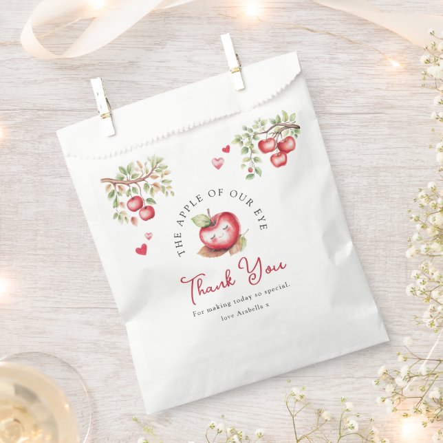 Sweet Apple Of Our Eye Baby Shower Favor Bag (Clipped)
