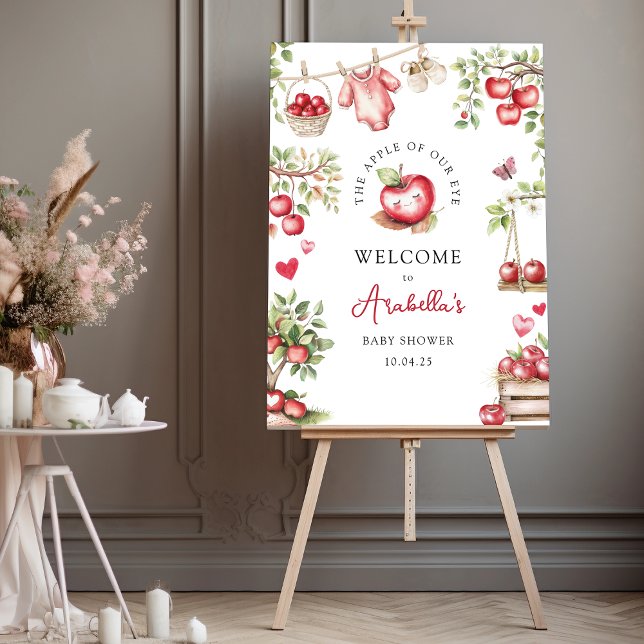 Sweet Apple Of Our Eye Baby Shower Foam Board (Creator Uploaded)