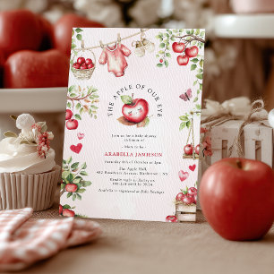 Sweet Apple Of Our Eye Baby Shower Invitation