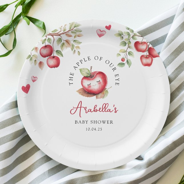 Sweet Apple Of Our Eye Baby Shower Paper Plates (Creator Uploaded)