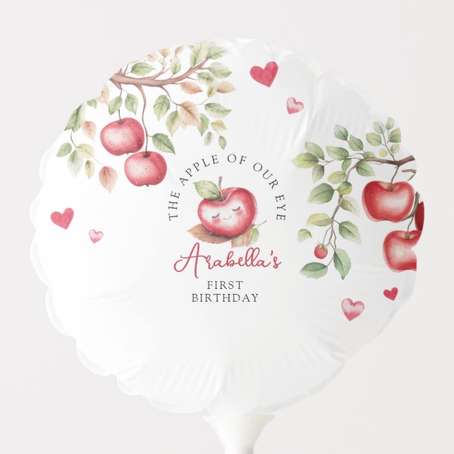 Sweet Apple Of Our Eye First Birthday Balloon (Front)