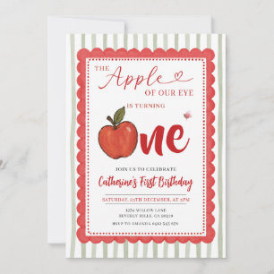 Sweet Apple of Our Eye Is Turning One Invitation