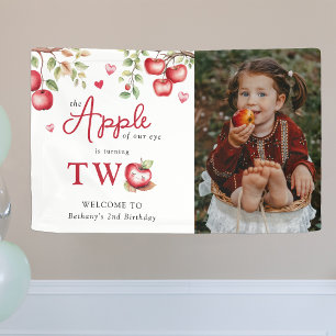 Sweet Apple Of Our Eye Photo 2nd Birthday Banner