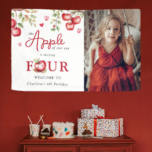 Sweet Apple Of Our Eye Photo 4th Birthday Banner