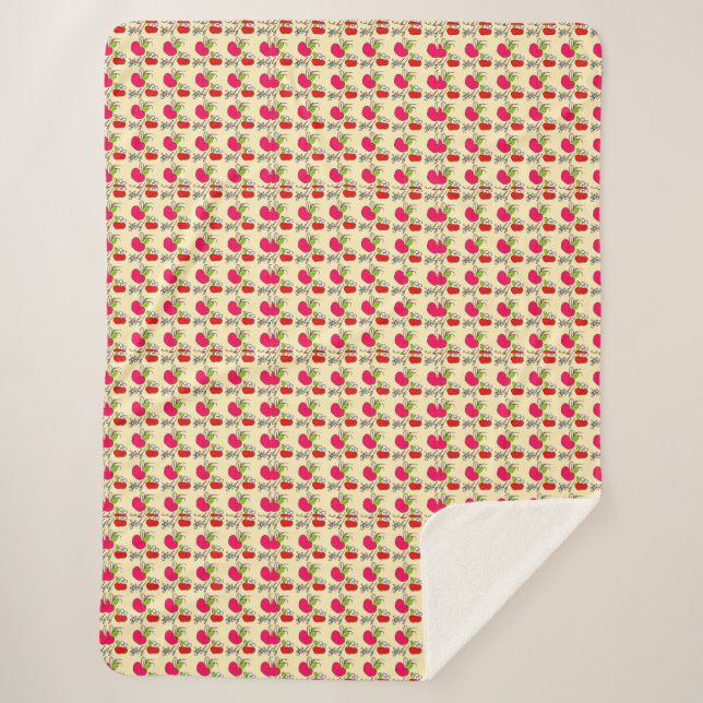 Sweet Apple Orchard Sherpa Blanket (Front)