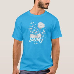 Sweet Aqua Blue Color Wild Flower Baby Shower T-Shirt