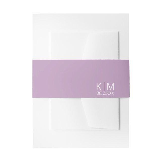 Sweet Arch Wedding Lilac ID998 Invitation Belly Band (Front Example)