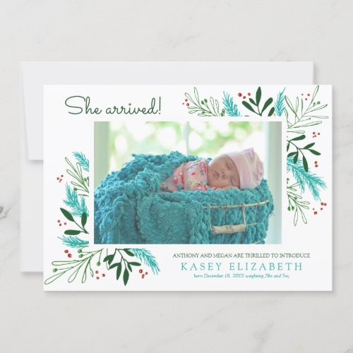 Sweet Arrival Baby Announcement  Winter Branches