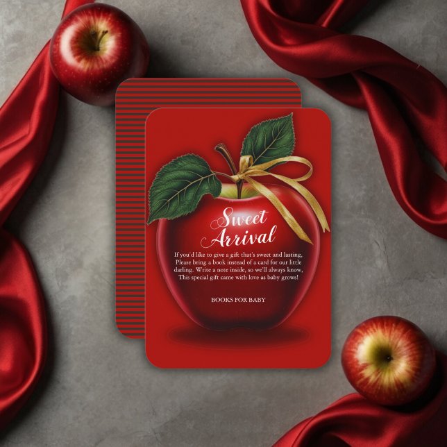 Sweet Arrival Red Apple Baby Shower Enclosure Card (Creator Uploaded)