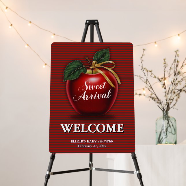 Sweet Arrival Red Apple Baby Shower Foam Board (In Situ (Stand))