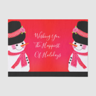 Sweet Artistic and Whimsical Snowman Tissue Paper