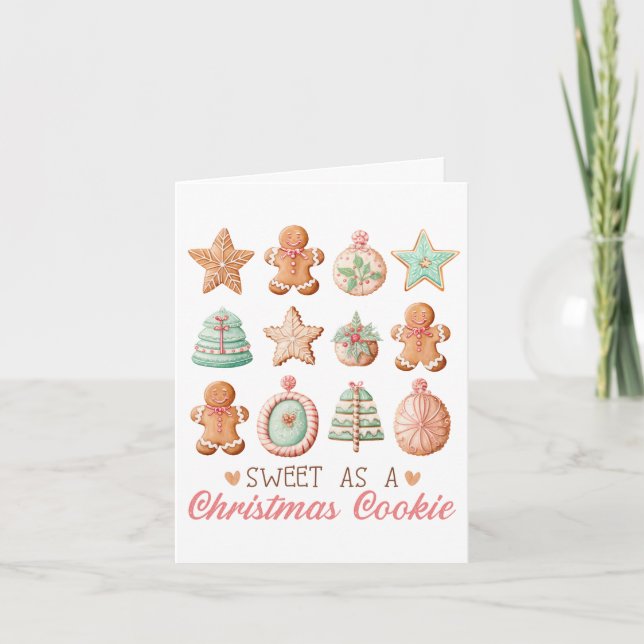 Sweet as a Christmas Cookie Blank Greeting  Card (Front)