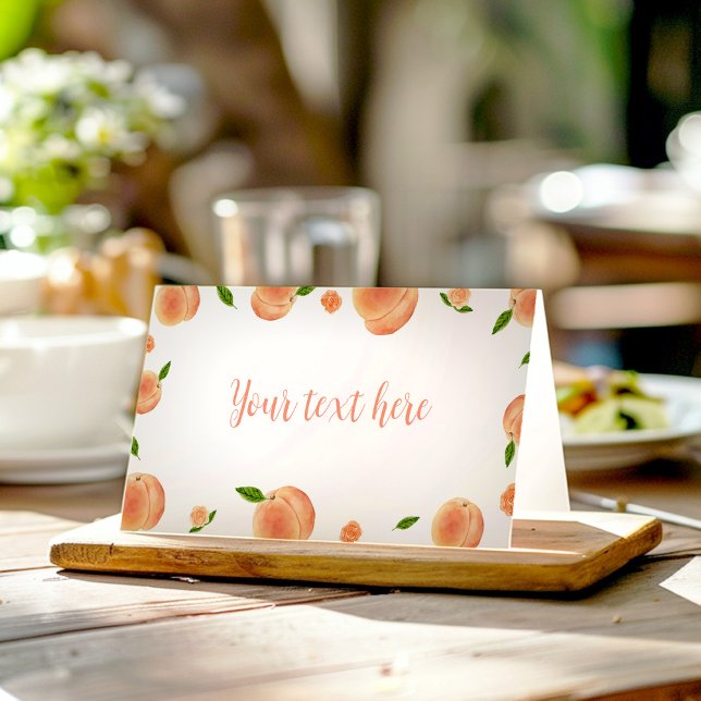 Sweet As A Peach 1st Birthday Food Place Card (Creator Uploaded)