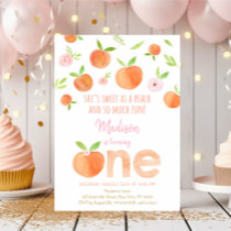 Sweet As A Peach 1st Birthday Invitation