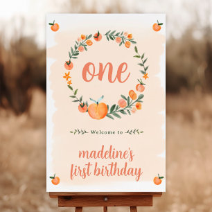 Sweet As A Peach 1st Birthday Welcome Sign