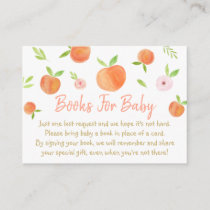 Sweet As A Peach Baby Shower Book Request Enclosure Card