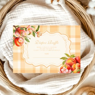 Sweet As A Peach Baby Shower Diapper Raffle Enclosure Card