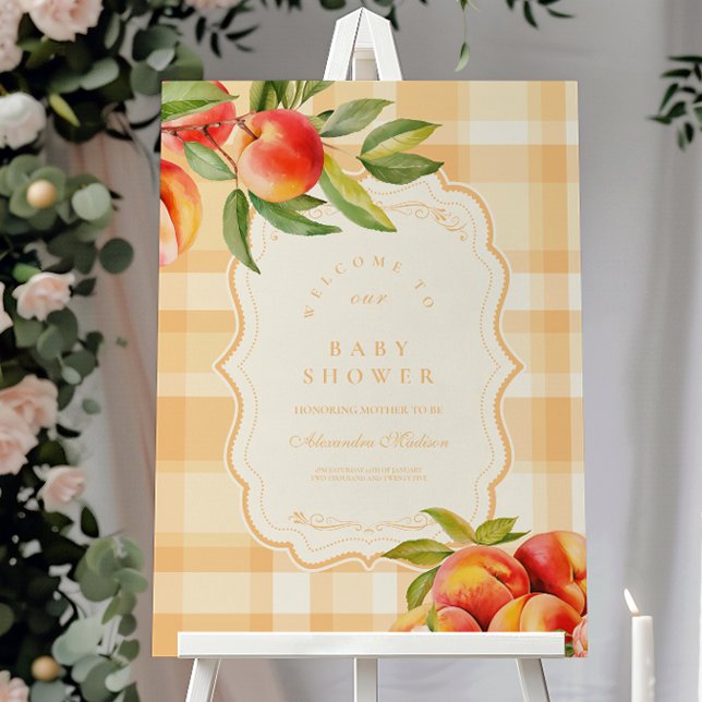 Sweet As A Peach Baby Shower Foam Board (Creator Uploaded)