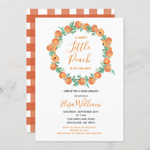 Sweet as a Peach Baby Shower Invitation