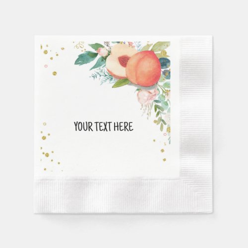 Sweet As A Peach Baby Shower Napkins