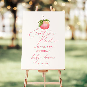 Sweet as a Peach Baby Shower Welcome Sign