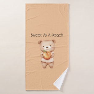 Sweet As A Peach Bear Bath Towel
