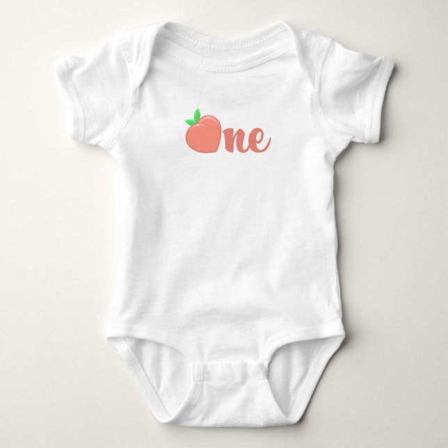 Sweet as a Peach Birthday  Baby Bodysuit (Front)