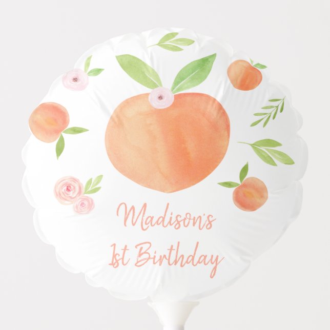Sweet As A Peach Birthday Balloon (Front)