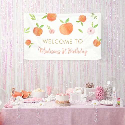 Sweet As A Peach Birthday Banner