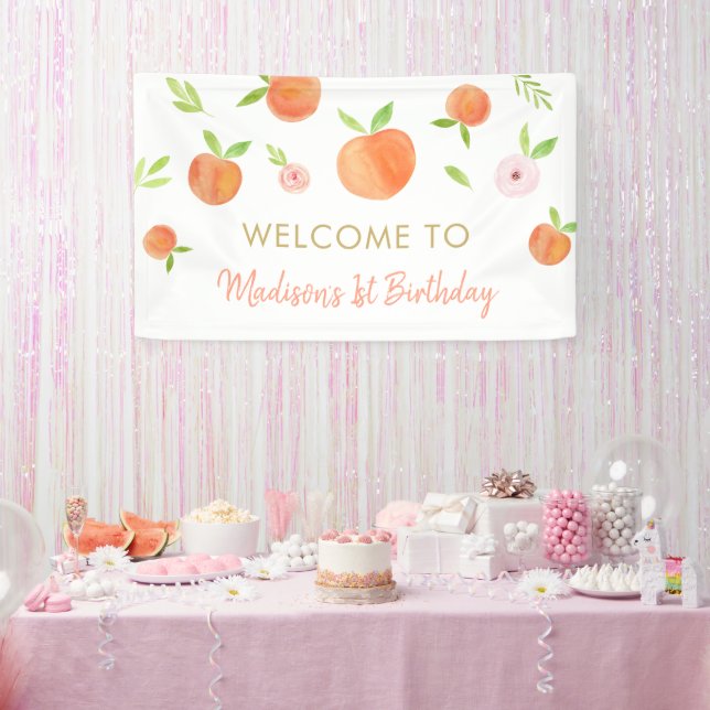 Sweet As A Peach Birthday Banner (Party)