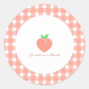Sweet as a Peach Birthday Classic Round Sticker