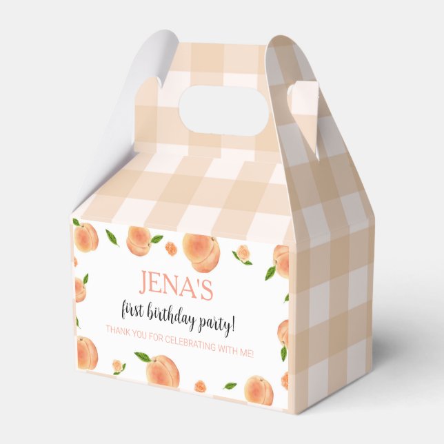 Sweet As A Peach Birthday Favor Box (Front Side)