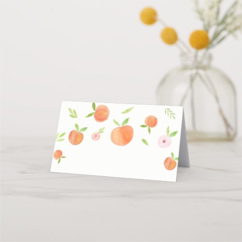Sweet As A Peach Birthday Food Label Place Card