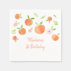 Sweet As A Peach Birthday Napkins