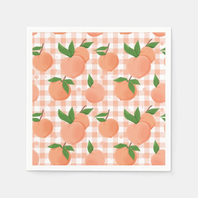 Sweet as a Peach Birthday Napkins (Front)