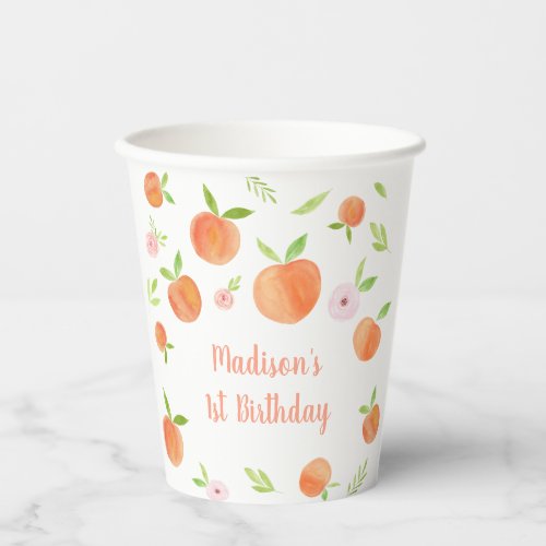 Sweet As A Peach Birthday Paper Cups