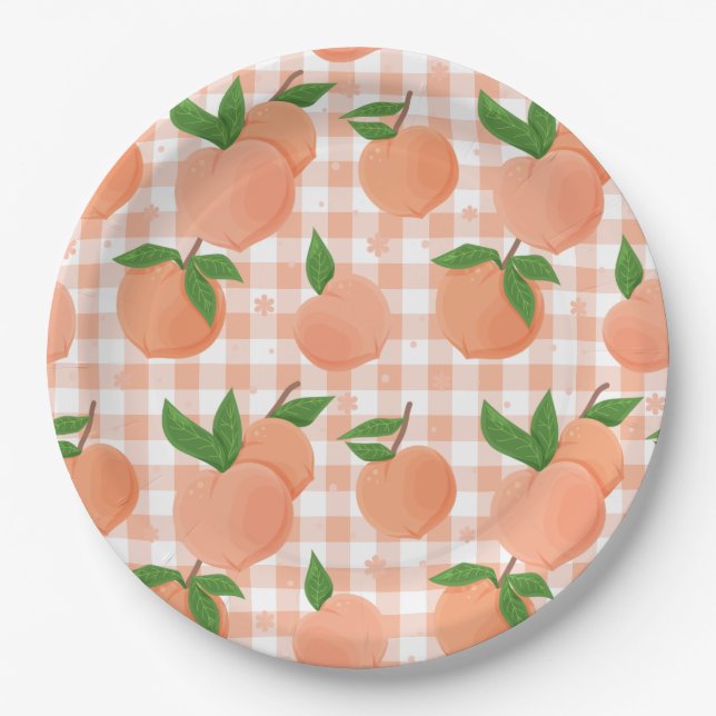 Sweet as a Peach Birthday Paper Plates (Front)