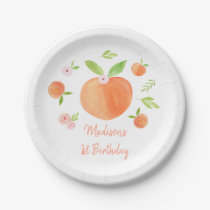 Sweet As A Peach Birthday Paper Plates
