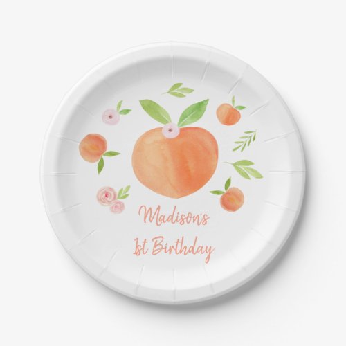 Sweet As A Peach Birthday Paper Plates