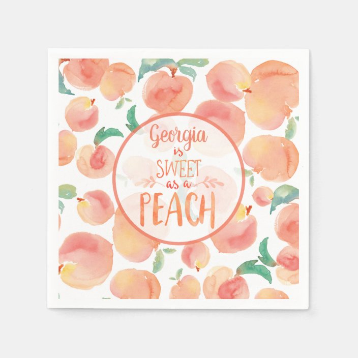 peach plates and napkins