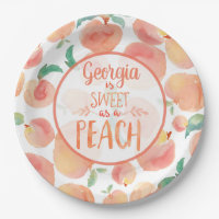 Sweet as a Peach Birthday Party Plates