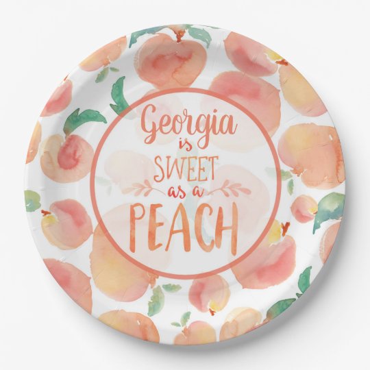 Sweet As A Peach Birthday Party Plates Zazzle Com