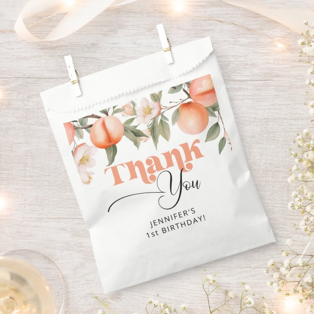Sweet as a peach birthday thank you favor bag (Clipped)