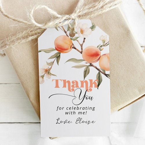 Sweet as a peach birthday thank you gift tags