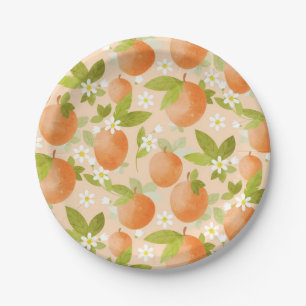 Sweet as a Peach Blossom Peachy Paper Plates